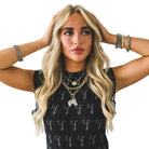 Women's West &amp; Co 15" 18K Gold Plated Dainty Concho Necklace WC-N24G