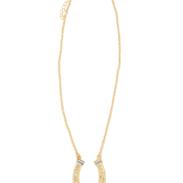 Women's West & Co 18" 18K Gold Plated Horse Shoe Necklace with Rhinestone WC-N26G