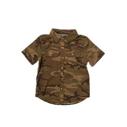 Kid's Poncho Button Up Camo Shirt Yth Palomita Tee-Cmo - Crazy House Western Wear