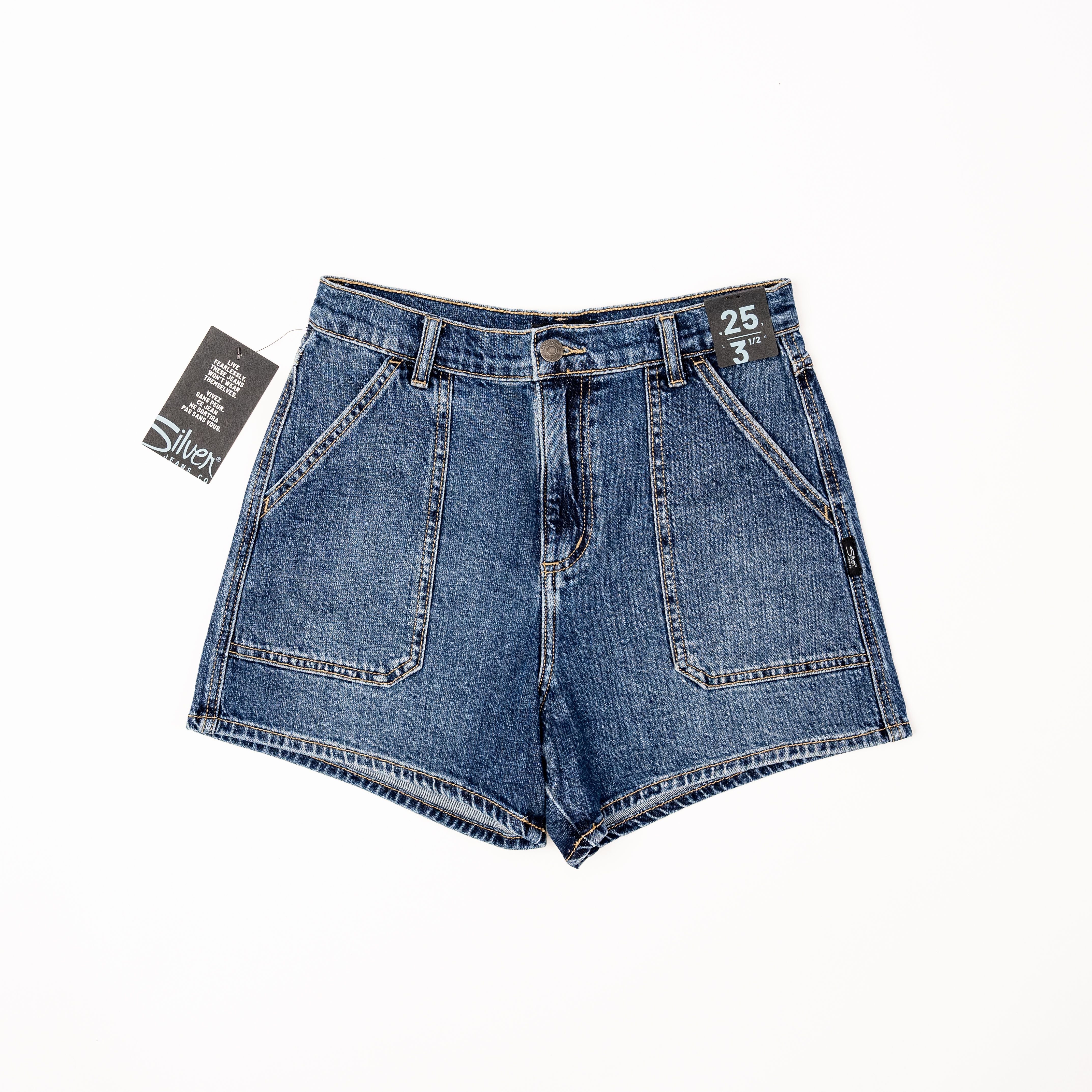 Women's Silver High Rise Utility Shorts L28545ADM392 - Crazy House Western Wear