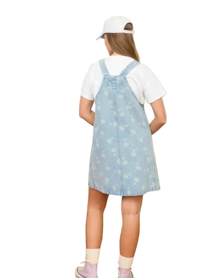 Women's Dandelion Washed Denim Overall Mini Dress TWS1190