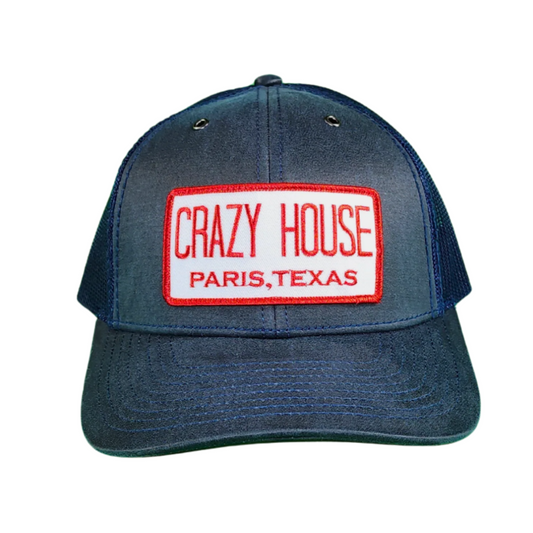 Navy Snapback with Billboard Patch - Crazy House Western Wear