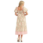 Women's Jodifl Rose Puff Sleeves Floral Midi Dress H50324-1
