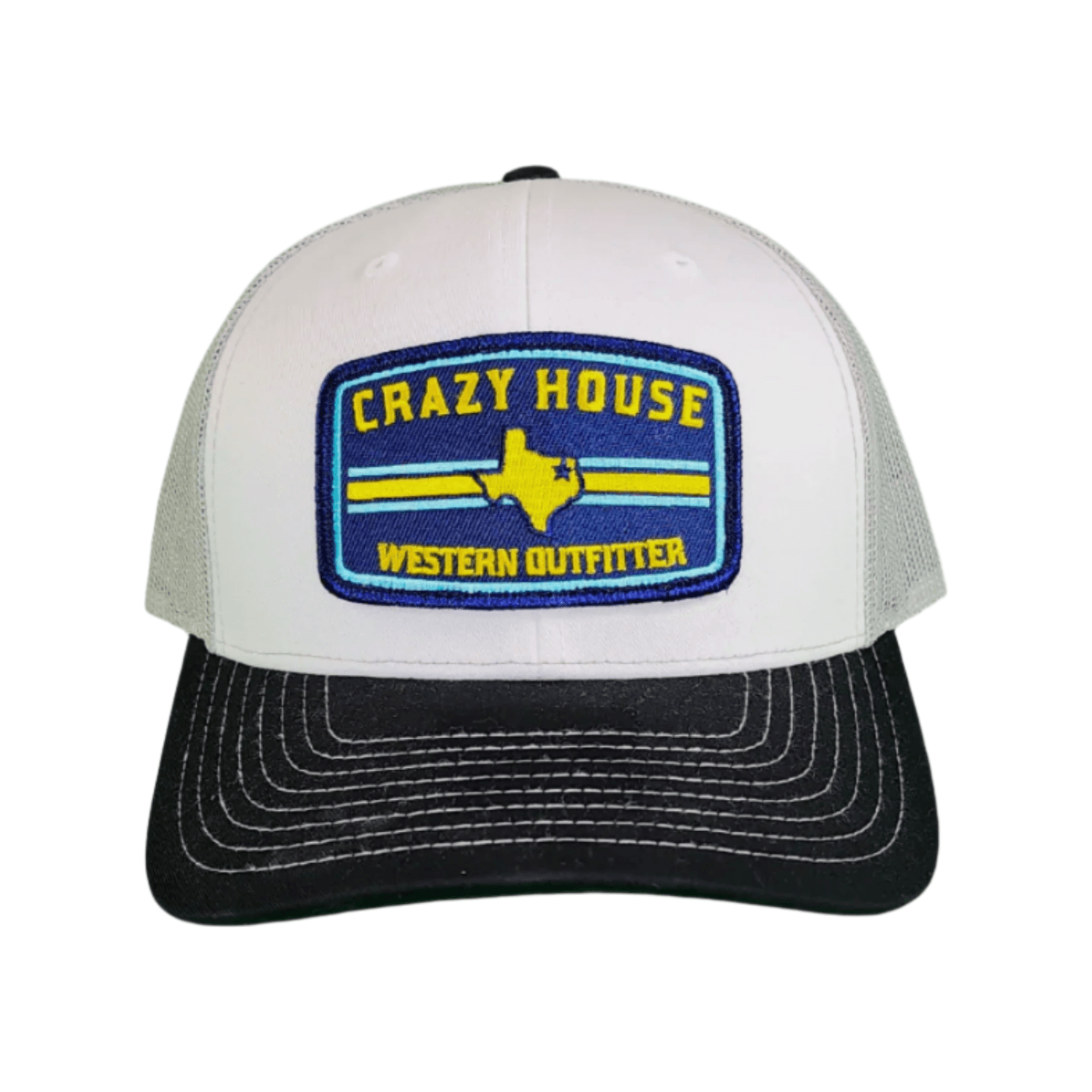 White Snapback with Outfitter Patch - Crazy House Western Wear