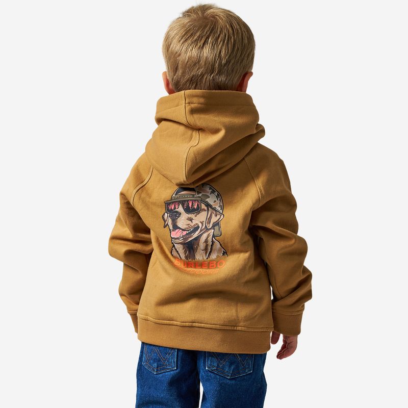 Burlebo Boy's Light Brown Mallard Camo Dog Fleece Hoodie Y-FH-MCD-LB