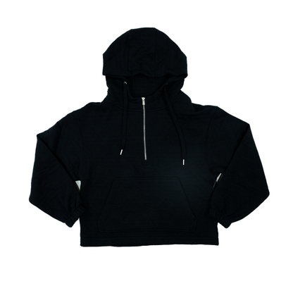 Women's Hooey Mazatlan Black Quilted 1/4 Zip Hoodie HH1310BK