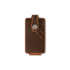 Men's Ariat Tan Genuine Leather Basket Weave and Tooled Phone Case A0604208