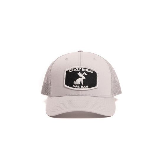 Crazy House Unisex Grey Cap with Jackelope Patch - Crazy House Western Wear