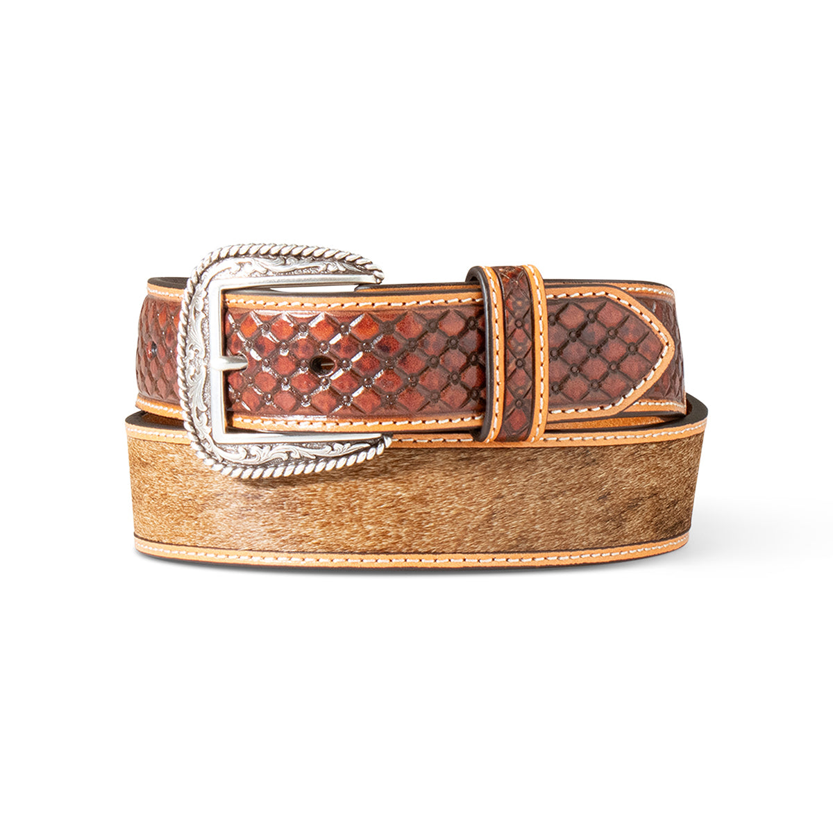 Ariat Embossed Calf Hair Belt - Crazy House Western Wear