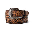 Ariat Men's Brown Floral Filigree Western Belt 