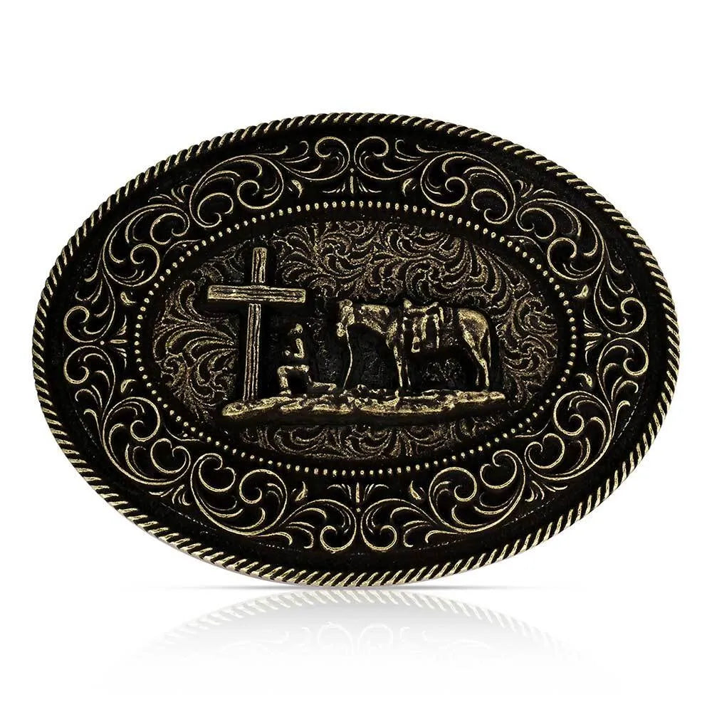 Men's Montana Attitude Faith in Him Christian Cowboy Buckle A1080C