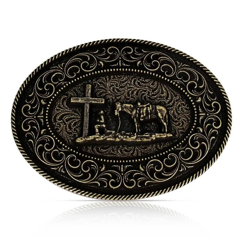Men's Montana Attitude Faith in Him Christian Cowboy Buckle A1080C