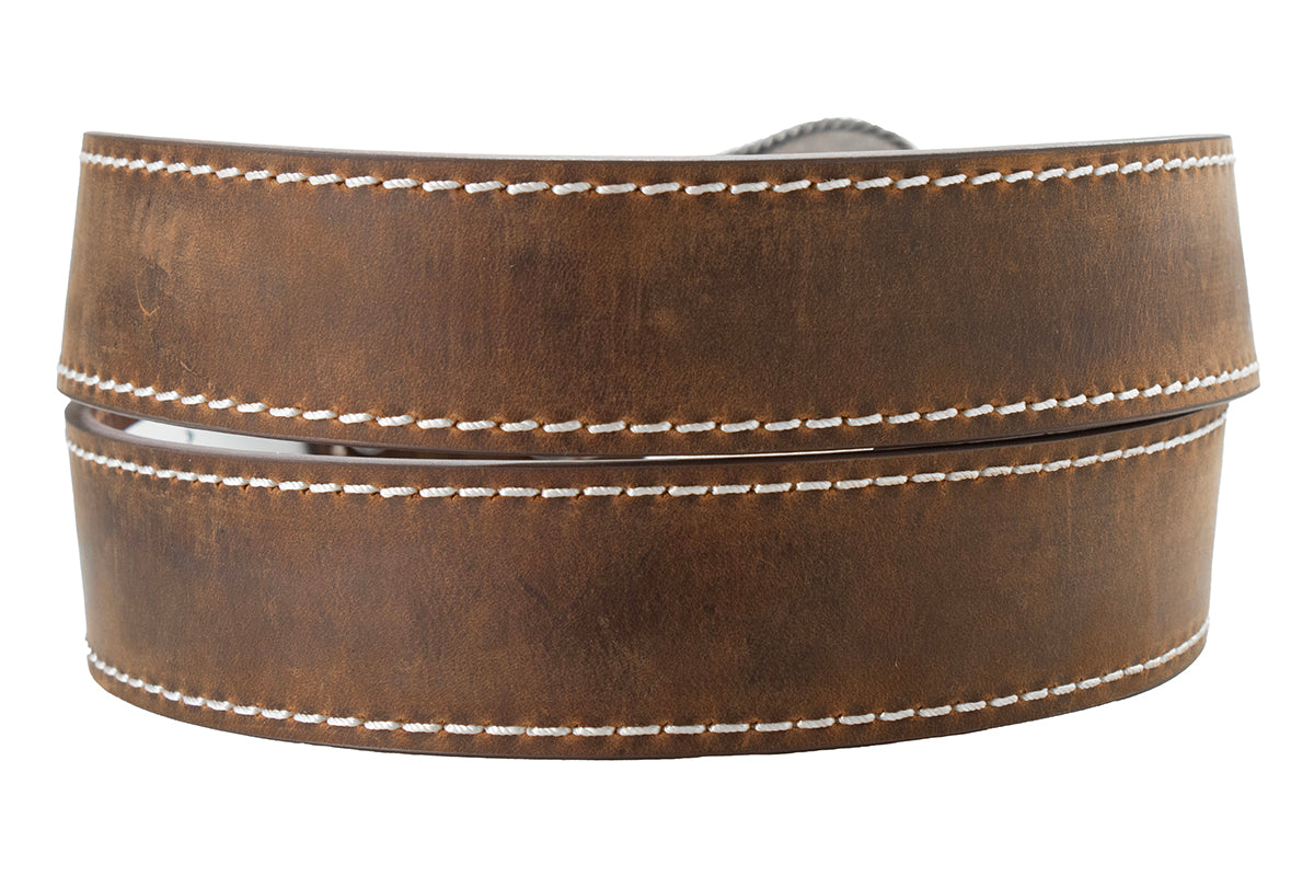 Ariat Women's Brown Leather Belt with Heavy Stitch Edge A1523402