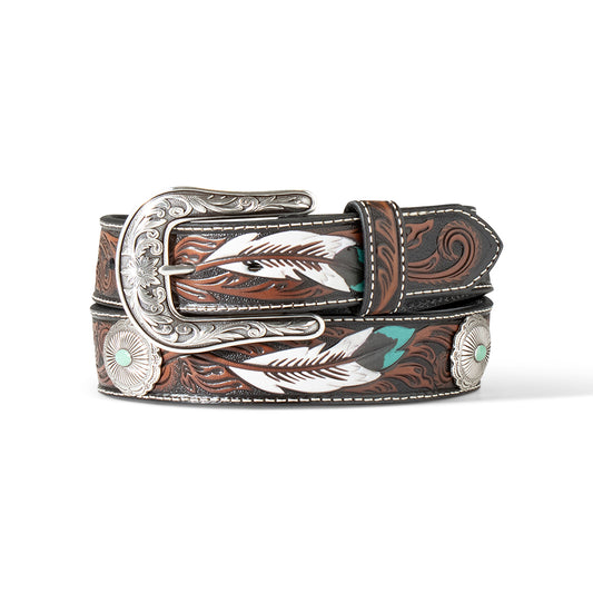 Ariat Feather Embossed Belt - Crazy House Western Wear