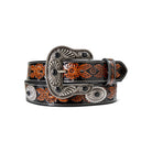 Ariat Women's Floral Embossed Concho Black Western Belt 