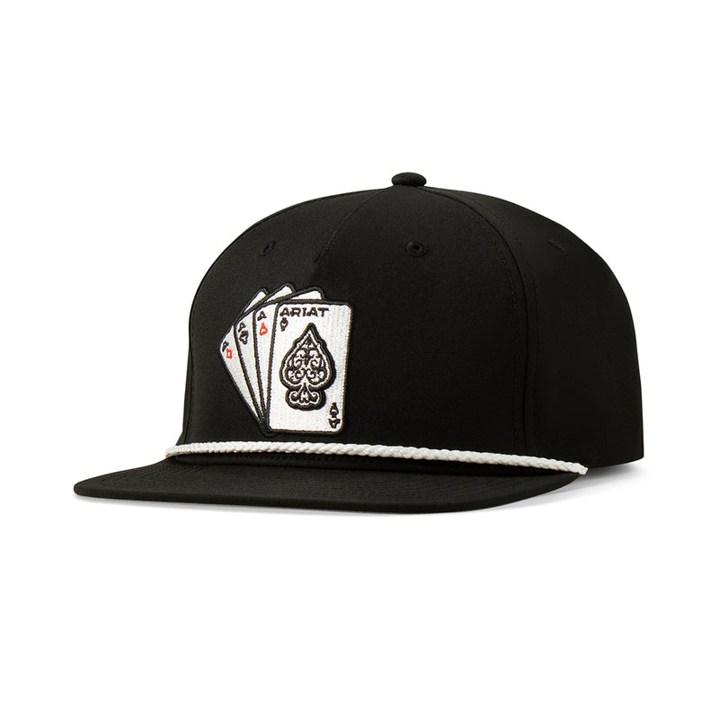 Men's Ariat Black Embroidered Ace Playing Cards Cap A300086901