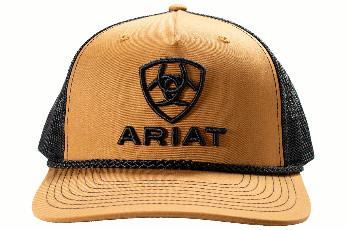 Men's Ariat Tan Cap with Embroidered 3D Ariat Logo A300090008