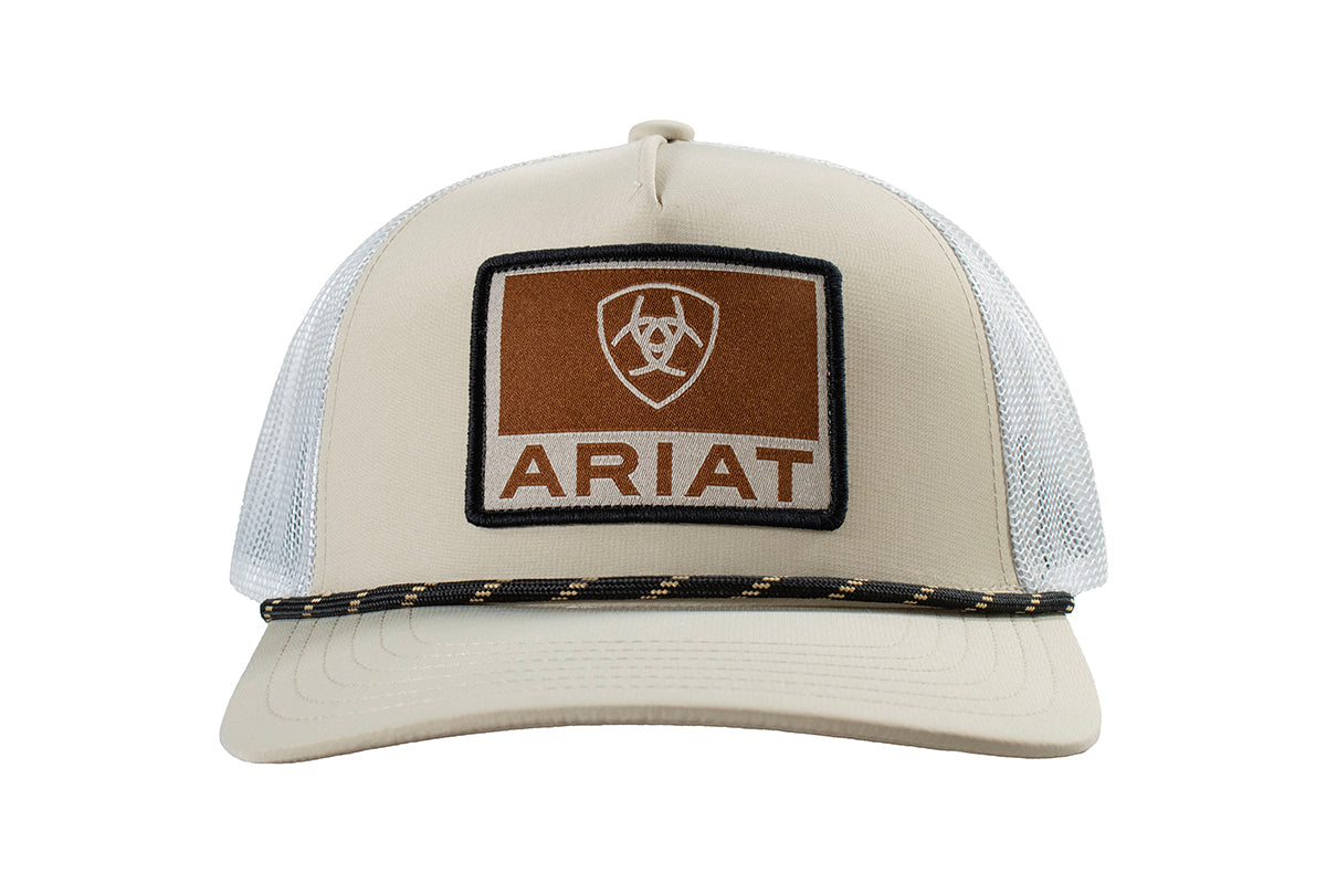 Men's Ariat Tan Snapback Cap with Patch A300092508