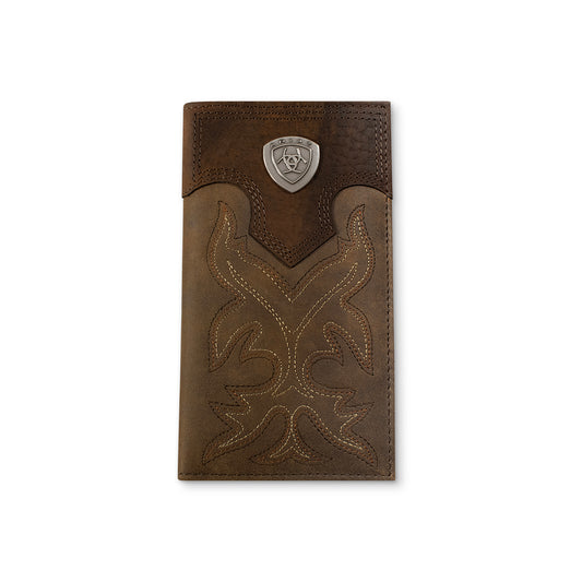Men's Ariat Rodeo Style Top Grain Leather Wallet A3510844 - Crazy House Western Wear