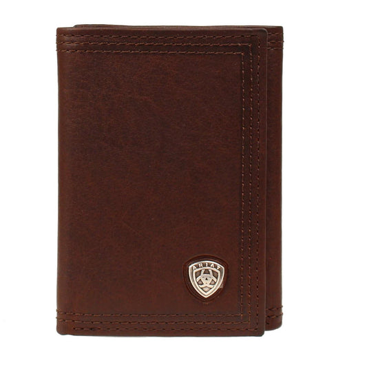 Men's Ariat Tri-fold Wallet With Ariat Concho A35122283 - Crazy House Western Wear