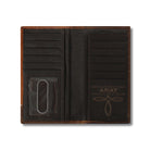 Men's Ariat Leather Bi-fold Wallet with Round Silver Concho A3532208 - Crazy House Western Wear