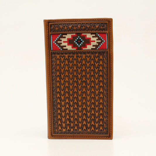 Men's Ariat Tan Rodeo Style Top Grain Leather Wallet A3543408 - Crazy House Western Wear
