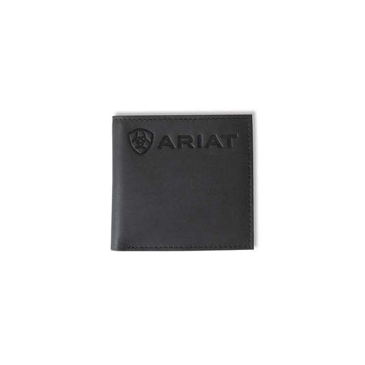 Men's Ariat Black Bifold Style Genuine Leather Wallet A3546001 - Crazy House Western Wear