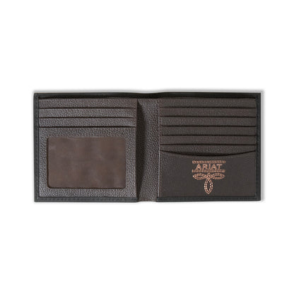 Men's Ariat Black Bifold Style Genuine Leather Wallet A3546001 - Crazy House Western Wear