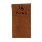 Men's Ariat Medium Brown Rodeo Style Genuine Leather Wallet A3548044 - Crazy House Western Wear