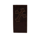 Men's Ariat Brown Rodeo Style Genuine Leather Wallet with Cross A3551402 - Crazy House Western Wear