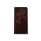 Men's Ariat Brown Rodeo Style Genuine Leather Wallet with Cross A3551402 - Crazy House Western Wear