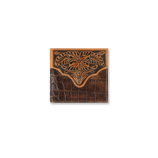 Men's Ariat Large Bifold Croco Textured Wallet A3553002 - Crazy House Western Wear