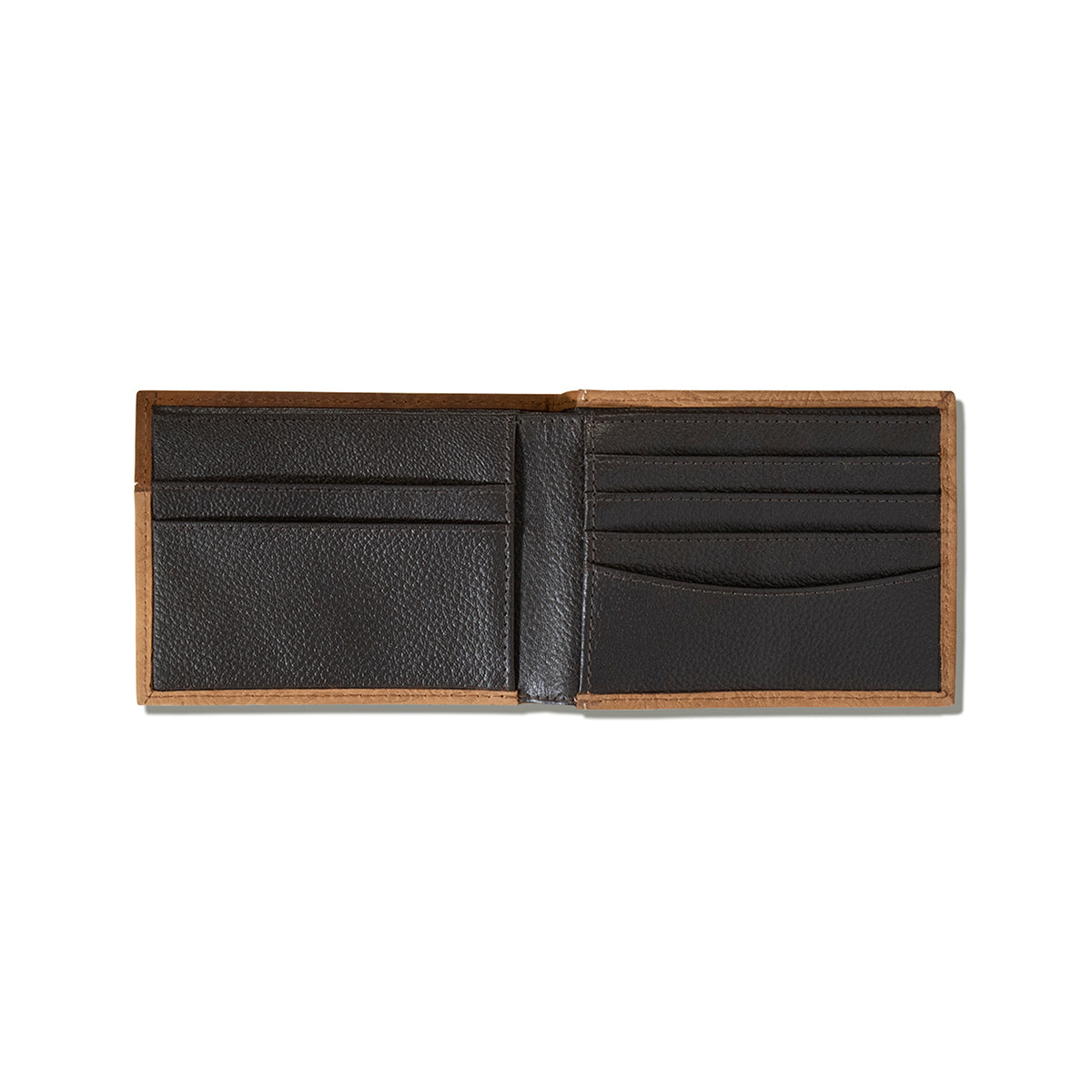 Ariat Men's Light Brown Floral Tooled Wallet with Overlay A3555702