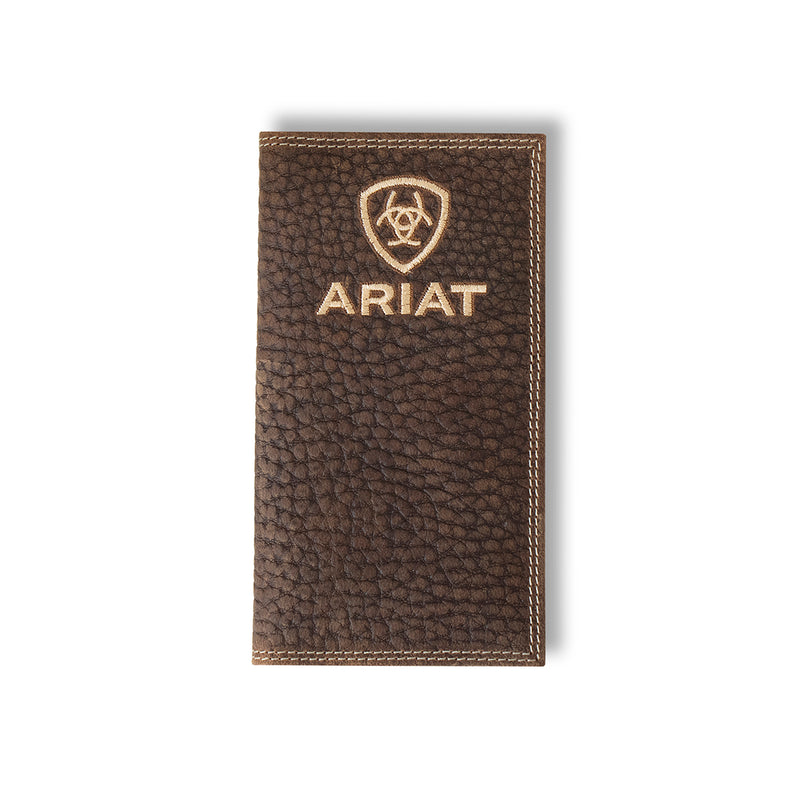 Ariat Men's Rodeo Bull Hide Brown Leather Wallet A3555902