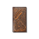 Men's Ariat Brown Rodeo Style Floral Embossed Genuine Leather Wallet A3557502