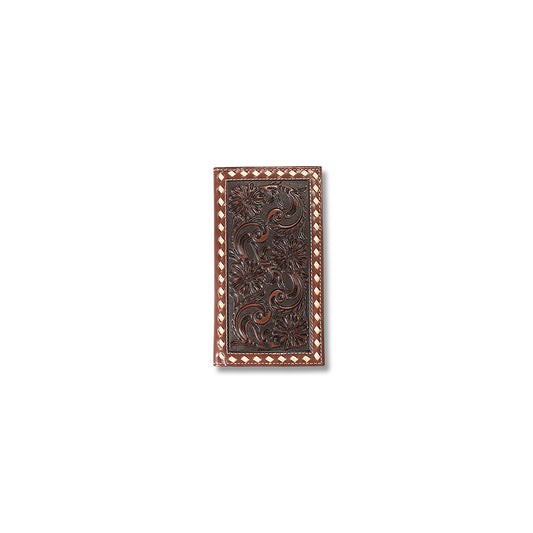 Men's Ariat Brown Rodeo Style Genuine Leather Wallet A3558002 - Crazy House Western Wear