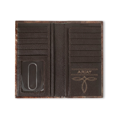 Men's Ariat Brown Rodeo Style Wallet 100% Leather A3560002 - Crazy House Western Wear