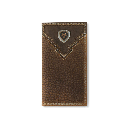 Men's Ariat Rowdy Brown Genuine Leather Rodeo Style Wallet A35620282 - Crazy House Western Wear