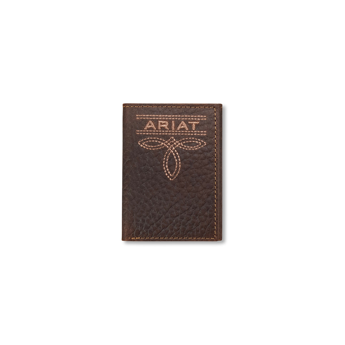 Men's Ariat 100% Leather Brown Trifold Style Wallet A3563402