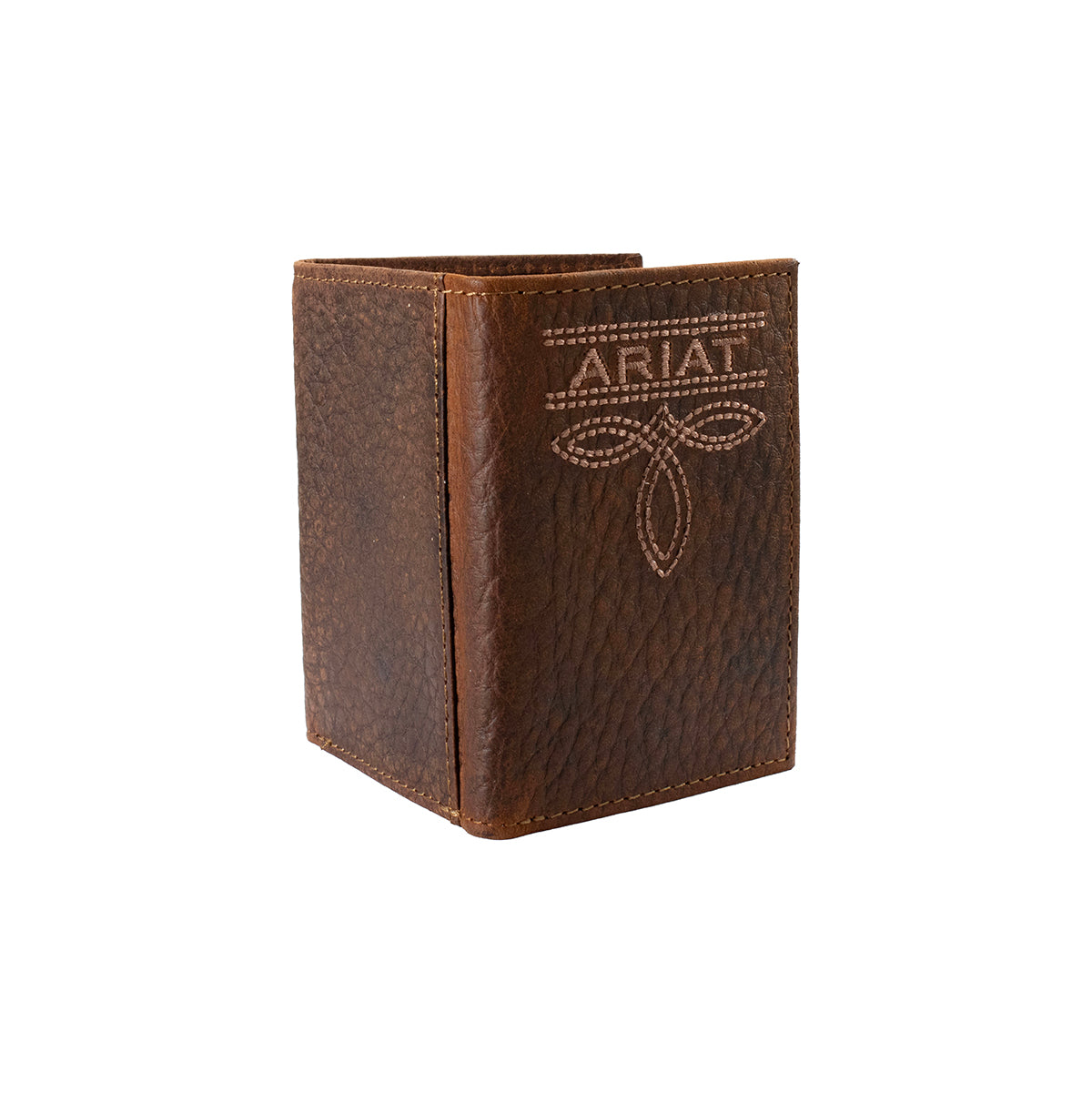 Men's Ariat 100% Leather Brown Trifold Style Wallet A3563402