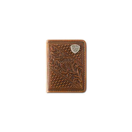 Men's Ariat Tan Bifold Flip Style Wallet A3564208 - Crazy House Western Wear