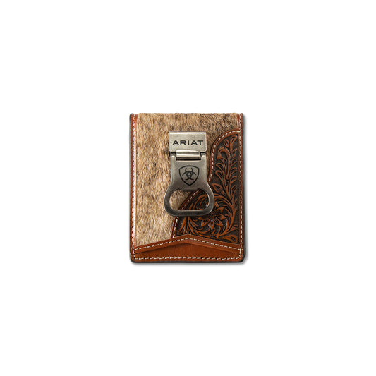 Men's Ariat Calf Hair Body Money Clip Style Wallet A3564502 - Crazy House Western Wear