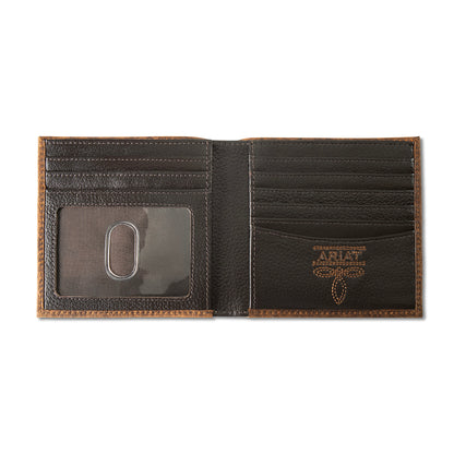 Men's Ariat Brown Bifold Style Textured Wallet A3564802 - Crazy House Western Wear