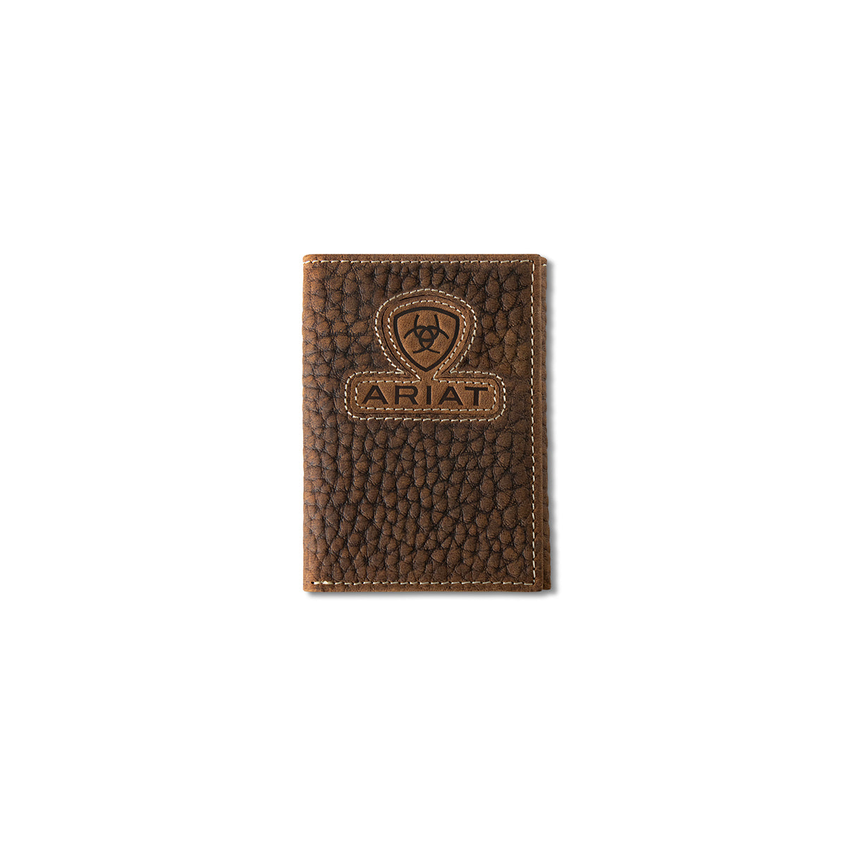 Men's Ariat Brown Trifold Style Textured Wallet A3564902
