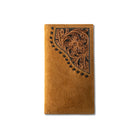 Men's Ariat Tan Rodeo Style Floral Overlay Wallet A3565008 - Crazy House Western Wear