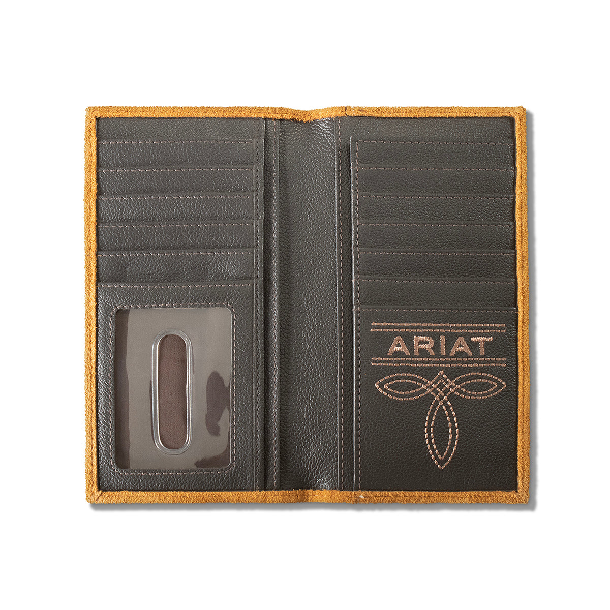 Men's Ariat Tan Rodeo Style Floral Overlay Wallet A3565008 - Crazy House Western Wear