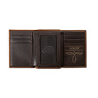 Ariat Men's Trifold Tooled Leather Wallet with Overlay A3568944