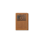 Ariat Men's Trifold Flag Embossed Leather Wallet 