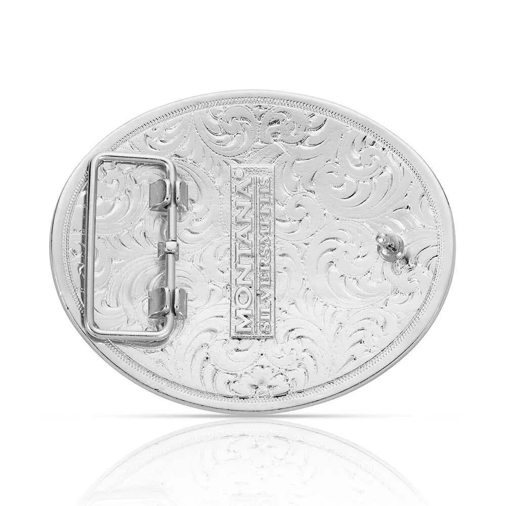 Men's Montana Silversmiths Two Tone Rope and BArbed Wire Classic Impressions Christian Cowboy Attitude Buckle A543