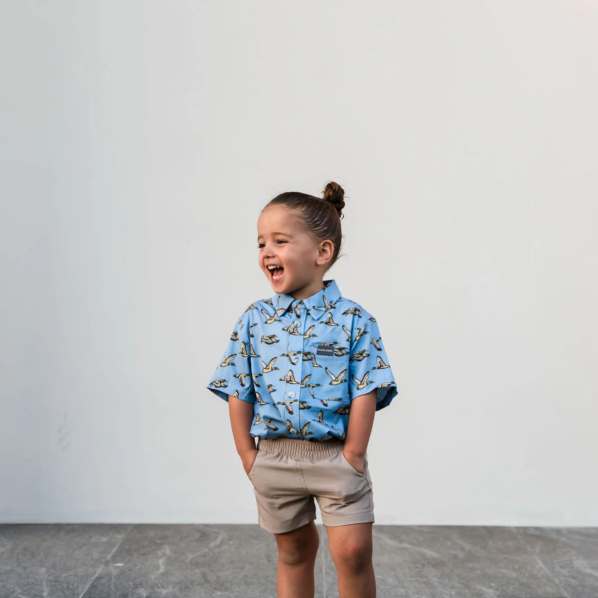 Boy's Burlebo Everyday Short - Cobblestone Khaki - Duck Hunt Pocket Y-ES-CK-DKH